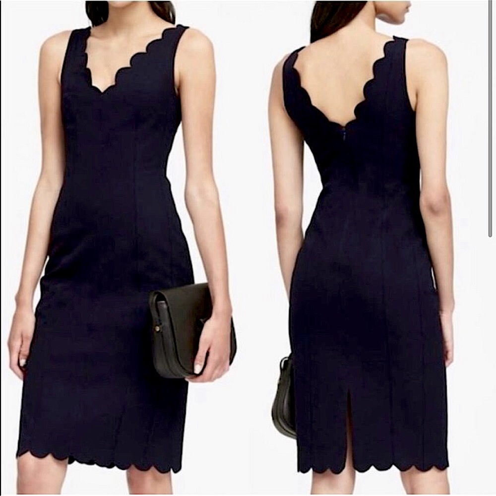 Banana Republic Black Scalloped Dress